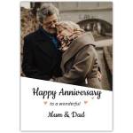 Happy Anniversary Photo Upload Card for Mum and Dad Customisable Cover