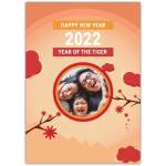 Personalised Happy New Year 2022 Year of the Tiger Photo Card with Oriental Design