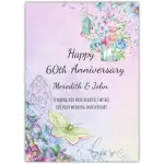 60th Anniversary Watercolour Butterfly and Floral Greeting Card with Personalisation