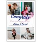 Personalised Engagement Congratulations Photo Collage Card with Heart Design