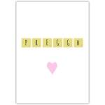 Pregnancy Congratulations Card with Scrabble Letters and Pink Heart Design