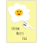 Funny Pregnancy Announcement Card Sperm Meets Egg Cute Baby Shower Card