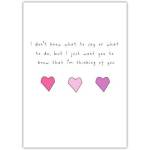 Thinking of You Card with Pink Hearts and Poem Design