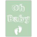 Congratulations Baby Neutral Greeting Card with Footprints Oh Baby Design