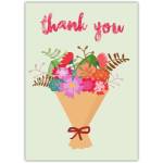 Thank You Floral Bouquet Greeting Card with Colourful Flowers Design