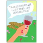 Funny Outdoors Wine and Beer Garden Friends Greeting Card