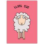 Thank You Ewe Humorous Sheep Pink Thank You Greeting Card