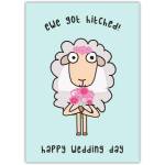 Ewe Got Hitched Humorous Sheep Wedding Day Greeting Card