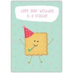 Hope Your Birthday Is a Cracker Humorous Birthday Card with Party Hat and Confetti
