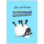 Get Well Soon Card with Funny Sheep Design Personalised Get Well Message