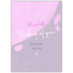 Personalised Thinking of You Card with Pink Heart Design for Support and Friendship