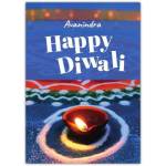Personalised Happy Diwali Greeting Card with Traditional Flame Lamp Design