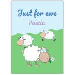Just For Ewe Funny Sheep Cartoon Thinking of You Greeting Card
