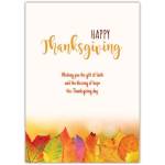 Happy Thanksgiving Autumn Leaves Faith and Hope Blessing Card