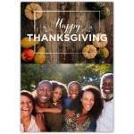 Personalised Happy Thanksgiving Photo Greeting Card with Autumn Harvest Design