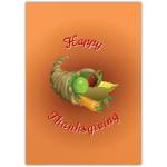 Happy Thanksgiving Card with Traditional Cornucopia Harvest Design