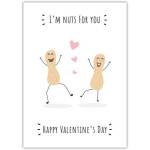 I'm Nuts For You Valentine's Day Greeting Card with Cute Dancing Peanuts Design