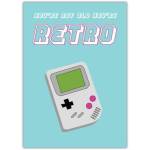 Retro Style Humorous Birthday Card with Vintage Handheld Game Console Design