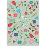 Happy Mothers Day Floral Explosion Greeting Card with Colourful Flowers