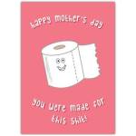 Funny Happy Mothers Day Card with Humorous Toilet Paper Design for Mum