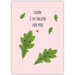 Personalised Valentines Day Card Cute Pun Leaves I’ve Fallen For You