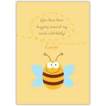 Personalised Funny Thinking of You Bee Greeting Card in Yellow