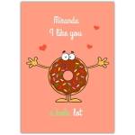 Personalised Valentines Donut Pun Card I Like You A Hole Lot with Chocolate Sprinkles