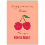 Personalised Cherry Pun Anniversary Card I Love You Cherry Much Design
