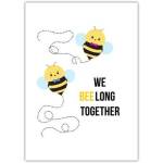 Valentines Day Cute Bee Pun We Bee Long Together Greeting Card