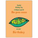 Personalised Funny Peas In A Pod Birthday Card With Humorous Ha-pea-ness Pun