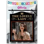 Personalised Happy Birthday Lovely Lady Photo Upload Card