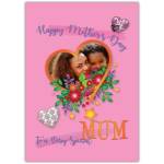 Personalised Mothers Day Card with Flower Bouquet and Photo Upload for Mum