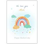 Hand Drawn Rainbow and Clouds Mother's Day Love Greeting Card