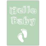 Hello Baby Newborn Congratulations Card with Baby Footprints Design