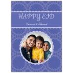 Personalised Happy Eid Purple Photo Upload Family Celebration Greeting Card