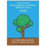Personalised Environmentally Friendly Birthday Card with Tree Illustration