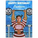 Personalised Strong Man Carnival Photo Upload Humour Birthday Card