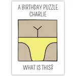 Funny Birthday Puzzle Camel Card Personalised with Name and Humorous Design