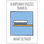 Birthday Puzzle Centipede Humorous Birthday Card with Customisable Name