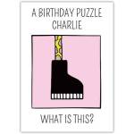 Personalised Birthday Puzzle Card with Funny Snake Illustration
