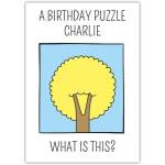 Personalised Birthday Puzzle Funny Goose Tree Card