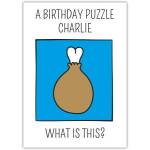 Birthday Puzzle Humour Card with Chef and Food Illustration