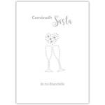 Happy Anniversary To My Wife As Gaeilge Silver Champagne Toast Card