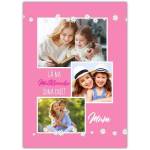 Personalised Happy Mothers Day Card As Gaeilge with Photo Collage and Floral Design