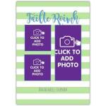 Personalised Welcome Baby Boy As Gaeilge Photo Upload Card with Green Stripes