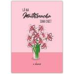 Lá Na Máithreacha Sona Duit Pink Floral Mother's Day Card in Irish with Vase Illustration