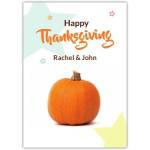 Personalised Happy Thanksgiving Card with Pumpkin and Star Design