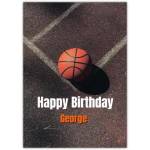 Personalised Basketball Themed Happy Birthday Card for Him or Her