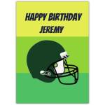 Personalised American Football Birthday Card with Helmet Design for Jeremy