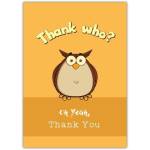 Funny Owl Thank You Card with Humorous Message Suitable for All Occasions